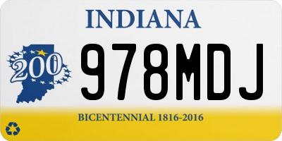 IN license plate 978MDJ