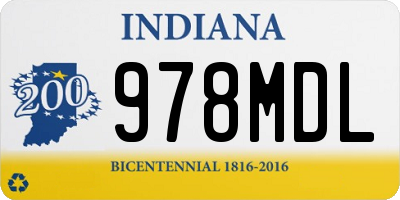 IN license plate 978MDL