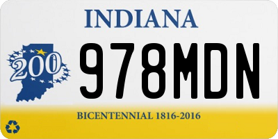 IN license plate 978MDN