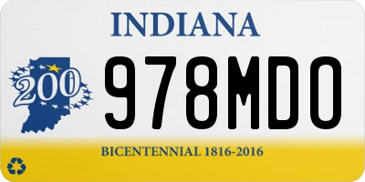 IN license plate 978MDO