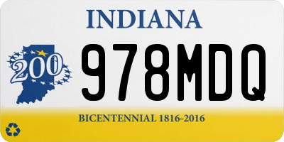 IN license plate 978MDQ