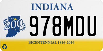 IN license plate 978MDU
