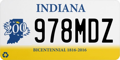 IN license plate 978MDZ