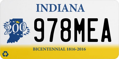 IN license plate 978MEA