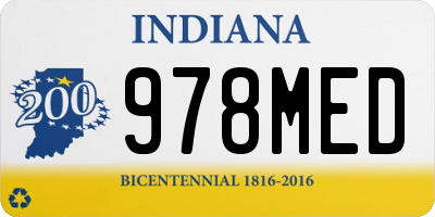 IN license plate 978MED