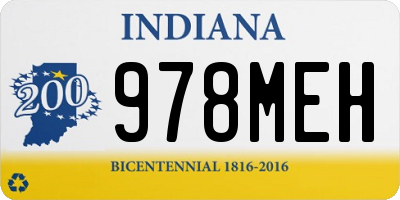 IN license plate 978MEH