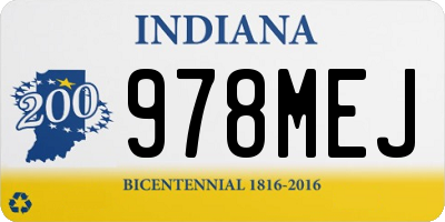 IN license plate 978MEJ