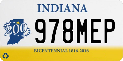 IN license plate 978MEP
