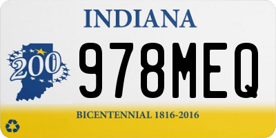IN license plate 978MEQ