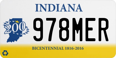 IN license plate 978MER