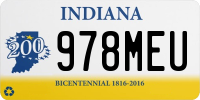 IN license plate 978MEU