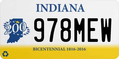 IN license plate 978MEW