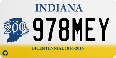 IN license plate 978MEY
