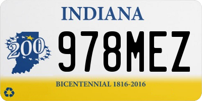 IN license plate 978MEZ