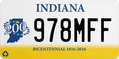 IN license plate 978MFF