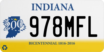 IN license plate 978MFL