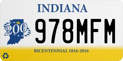 IN license plate 978MFM