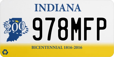 IN license plate 978MFP