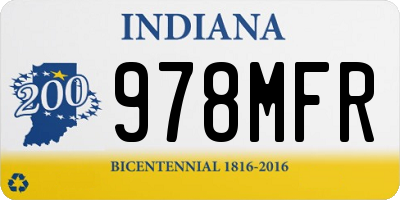 IN license plate 978MFR