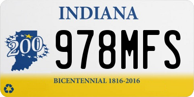 IN license plate 978MFS