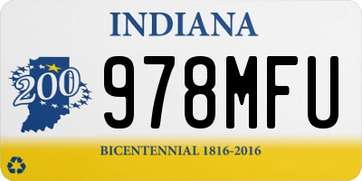 IN license plate 978MFU