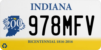 IN license plate 978MFV