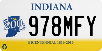 IN license plate 978MFY