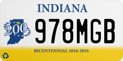 IN license plate 978MGB