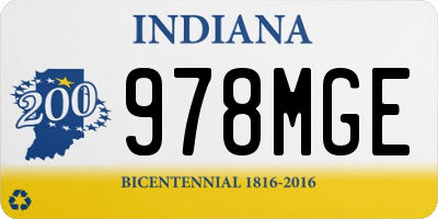 IN license plate 978MGE