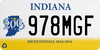 IN license plate 978MGF