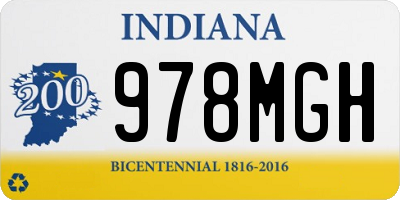IN license plate 978MGH