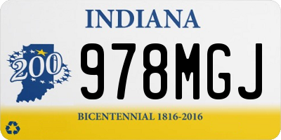 IN license plate 978MGJ