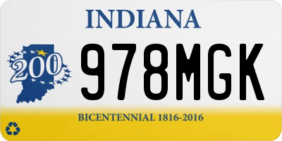 IN license plate 978MGK