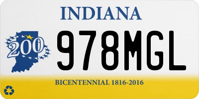IN license plate 978MGL