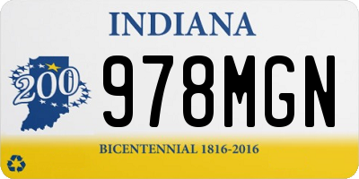 IN license plate 978MGN