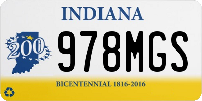 IN license plate 978MGS