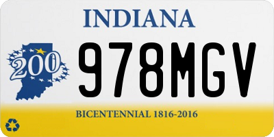 IN license plate 978MGV
