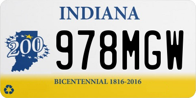 IN license plate 978MGW
