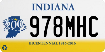 IN license plate 978MHC