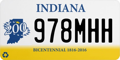 IN license plate 978MHH