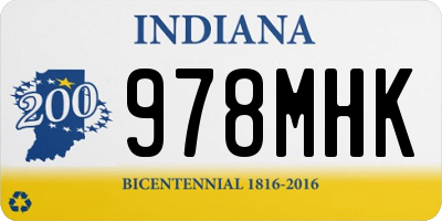 IN license plate 978MHK