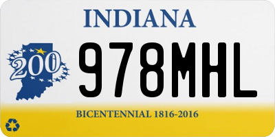 IN license plate 978MHL