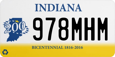 IN license plate 978MHM