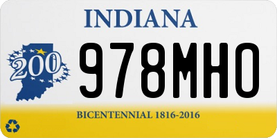 IN license plate 978MHO