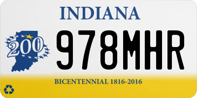 IN license plate 978MHR
