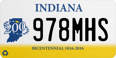 IN license plate 978MHS