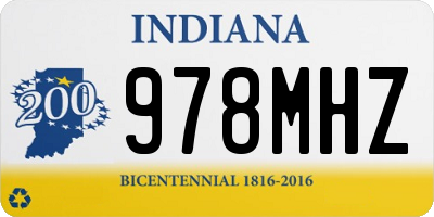 IN license plate 978MHZ