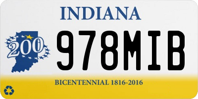 IN license plate 978MIB