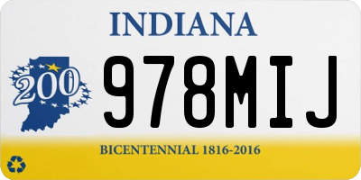 IN license plate 978MIJ