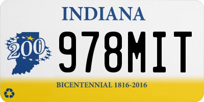 IN license plate 978MIT